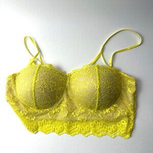 CHROMA TALE PUSH UP LACE BRALETTE BOGO BRAS! STYLE: LOS ANGELES COLOR: YELLOW